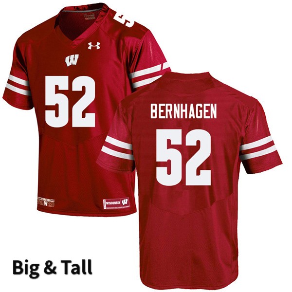Wisconsin Badgers Men's #52 Josh Bernhagen NCAA Under Armour Authentic Red Big & Tall College Stitched Football Jersey DT40Q65AK